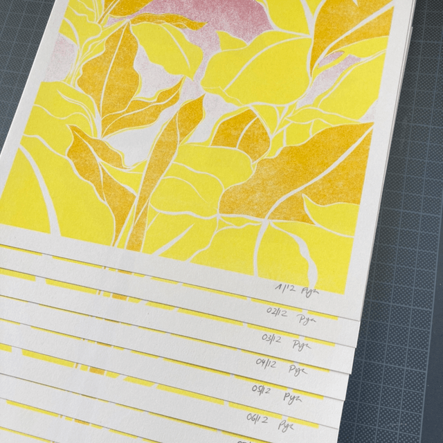 A4 Riso Print - Banana Plant, 2 colours 