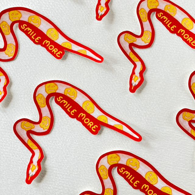 Smile More Snake - Sticker
