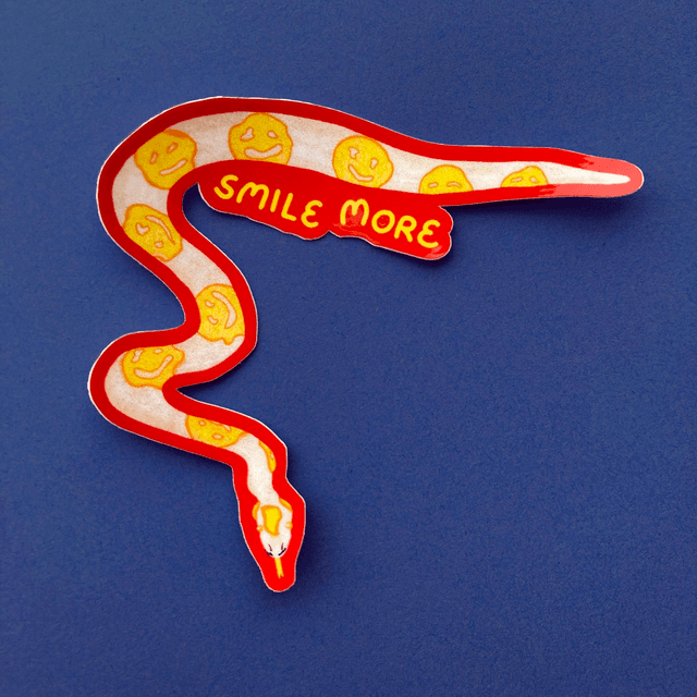 Smile More Snake - Sticker